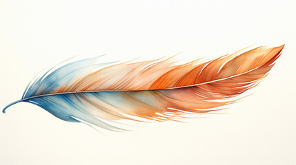 A minimalist boho feather, painted with watercolor gradients created with Generative Ai