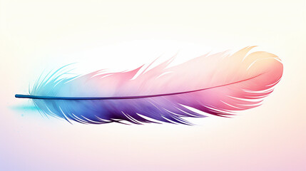 A minimalist boho feather, painted with watercolor gradients created with Generative Ai