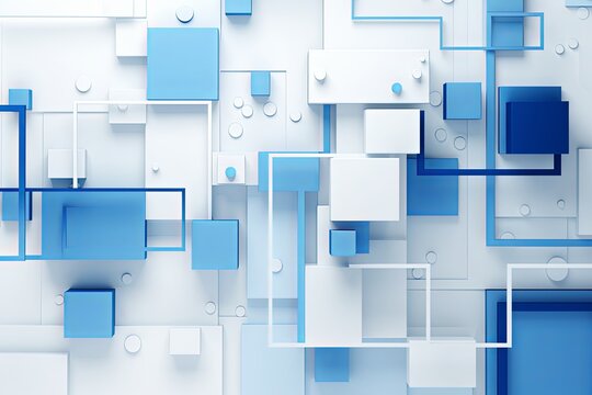Abstract blue wavy shapes background and vibrant blue gradient wallpaper 3d render