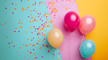 Colorful Group of Balloons on Vibrant Background