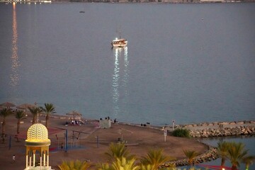 boat anchored offshore