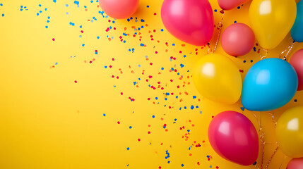 Colorful Balloons With Confetti Decorations
