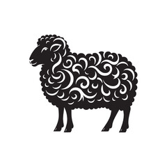 Bountiful Baa: Lamb Silhouettes Celebrating the Bountiful Beauty of Nature's Baa-sic Harmony - Lamb Illustration - Lamb Vector - Lamb Silhouette
