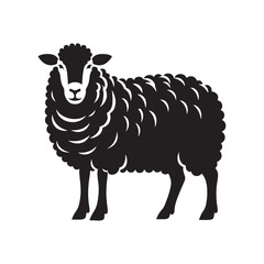 Purity of Pasture: Lamb Silhouettes Roaming in a Pastoral Paradise of Graceful Serenity - Lamb Illustration - Lamb Vector - Lamb Silhouette
