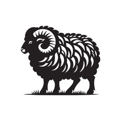 Fluffy Symphony: Lamb Silhouettes Amidst a Whimsical Melody of Playful Contours - Lamb Illustration - Lamb Vector - Lamb Silhouette
