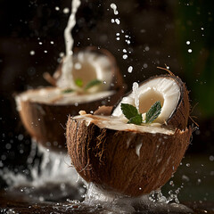 coconut drink with splash