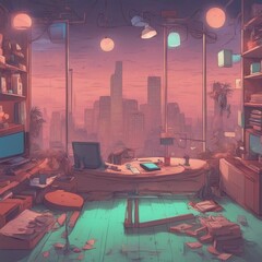 Abstract Lofi Hip-Hop Vibes: Study Music with Atmospheric Sounds
