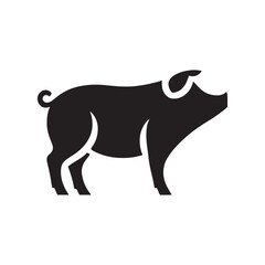 Whispers of the Barnyard: Silhouetted Pigs Creating a Chorus of Oinks in a Swine Symphony - Swine Illustration - Hogs Vector - Hogs Silhouette
