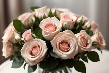Obraz premium A bouquet of roses with a soft-focus background