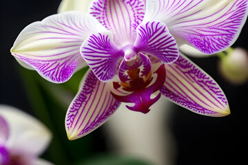 A close-up of a blooming orchid