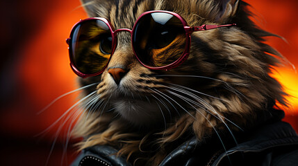 Cat With Sunglasses realistic Ultra HD 8k