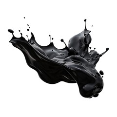 Black color plastic paint splash isolated on a white background