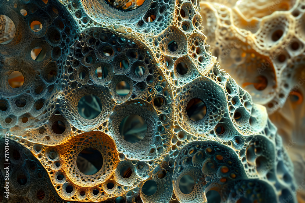 Poster fractal with self-similar shapes and details.