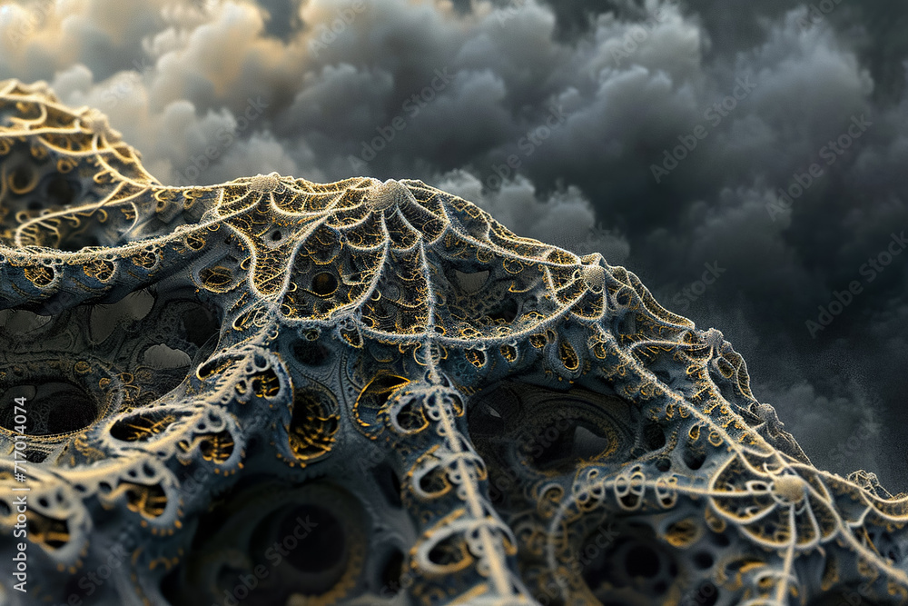 Poster fractal with self-similar shapes and details