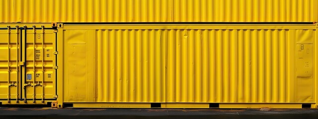 Yellow box container striped line textured background. cargo container shipping. For logistics and sea transportation