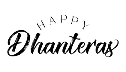 Happy Dhanteras lettering indian religious festival vector illustration.