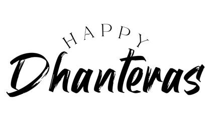 Happy Dhanteras lettering indian religious festival vector illustration.