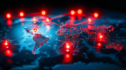 Global Connectivity: Digital Networking Concept with World Map and Internet Technology