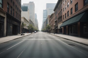 Fototapeta na wymiar Empty city street during daytime