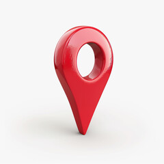 red location pin isolated on white background