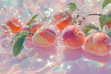 peach with Water Drops