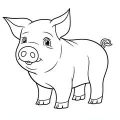 Obraz na płótnie Canvas Beautiful Pig Coloring Page, Perfect For your Project and Creations, Ai Generative