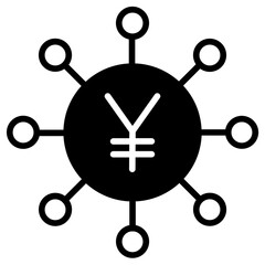 Crowdfunding Yen solid glyph icon