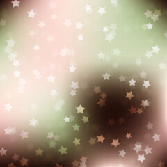 abstract background with stars, Banner with colorful blurred illustration, bokeh on stars's pattern background