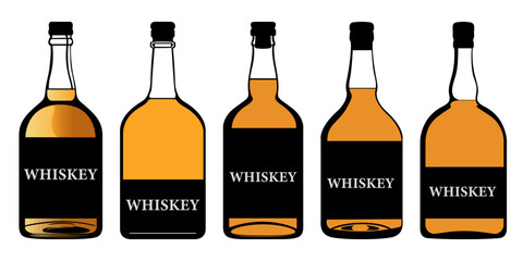 Premium quality alcohol drink bottles of whiskey