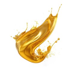 Fototapeta premium Golden colour plastic paint splash isolated on a white background