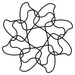 Draw a flower line. Vector illustration.