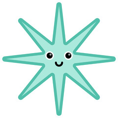 Smile star shape cartoon. Vector illustration.	