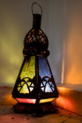 old coloured lantern in the night