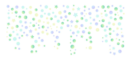 Stars and circles corner particles. Vector illustration.