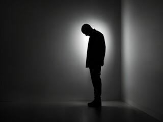 Fototapeta premium Silhouettes of Solitude: A Visual Symphony of Light and Shadows