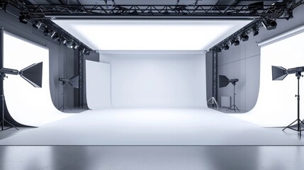 Large spacious empty photo studio