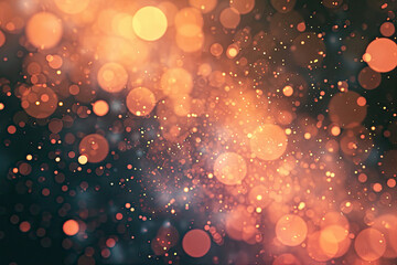 Peach bokeh particles in an abstract background