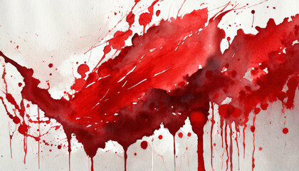Red ink stain on white background. 