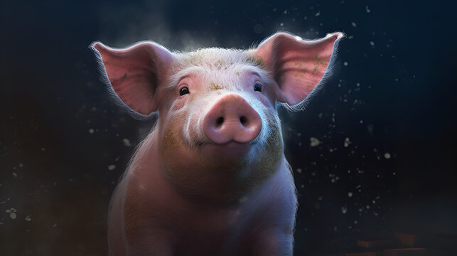 Beautiful Pig Design, Perfect for your Project and Creations or Wallpaper, Ai Generative