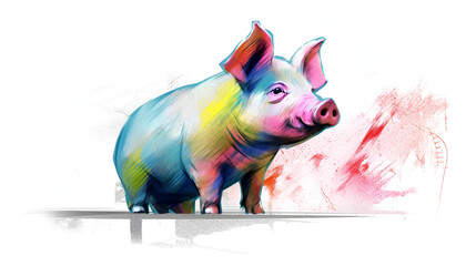 Beautiful Pig Design, Perfect for your Project and Creations or Wallpaper, Ai Generative