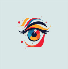 Obraz premium A minimalistic vector eye close-up is a striking and simplified representation of a human eye, captured with clean lines and minimal detail.