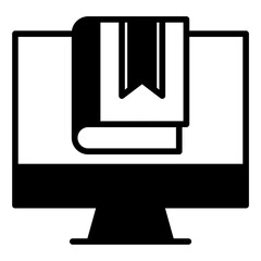 Monitor Book solid glyph icon