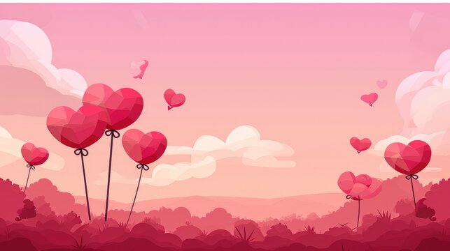Valentine's day background with heart shaped balloons.