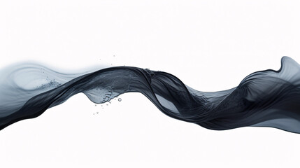 Dark water splash with swirls and bubbles on an isolated background