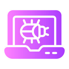 cyber attack gradient icon