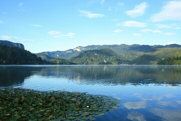 reflections on Lake bled, Slovenia