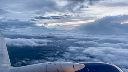 Naklejka na ściany i meble View from Airplane Window in Flight