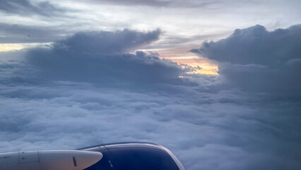 Naklejka na ściany i meble View from Airplane Window in Flight