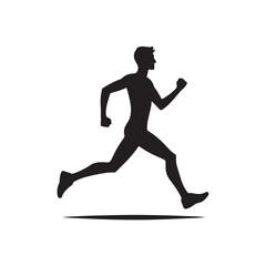 Fototapeta na wymiar Rushing Radiance: Running Person Silhouettes Enveloped in the Radiant Glow of Energetic Movement - Running Illustration - Running Person Vector 
