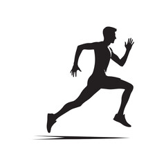 Fototapeta na wymiar Pacing Through Shadows: A Symphony of Running Person Silhouettes Conveying the Steady Pace of Dedicated Runners - Running Person Illustration - Running Vector - Running Silhouette 